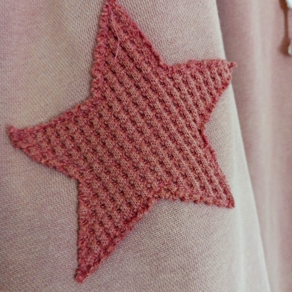 POL Distressed Muted Mauve Oversized Hoodle Waffle Trim And Stars - Picture 7 of 9